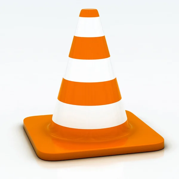 Orange highway traffic cone — Stock Photo, Image