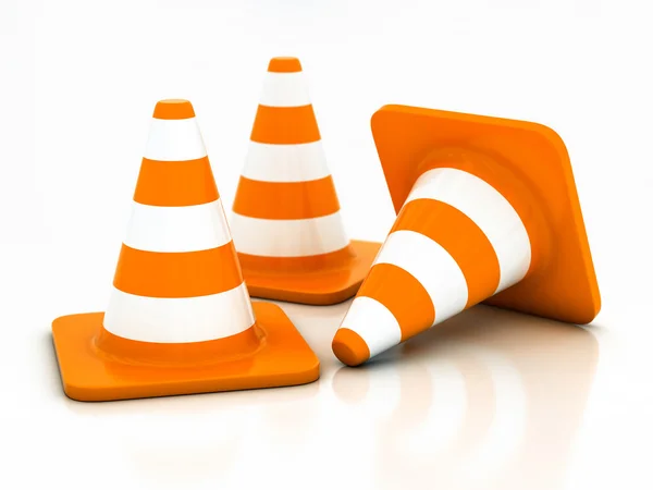 Orange highway traffic cone — Stock Photo, Image