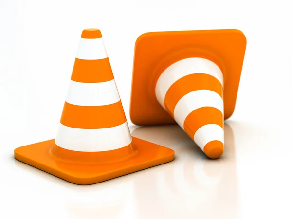 Orange highway traffic cone — Stock Photo, Image