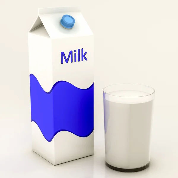 Milk box with glass — Stock Photo © alexroz 32412341