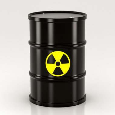 black radioactive barrel