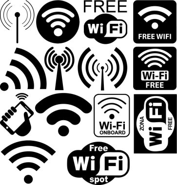 Vector collection of wi-fi symbols clipart