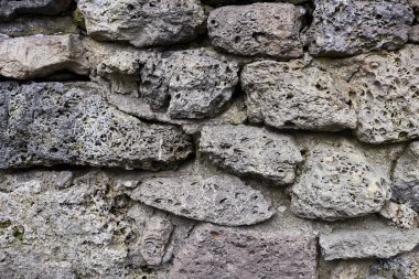 Eski taş duvar. Eski tuğla doku. Blok doku.