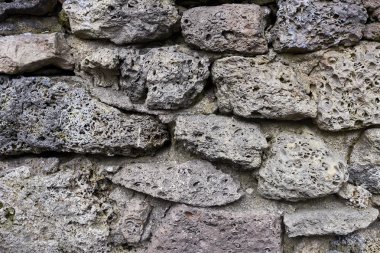 Eski taş duvar. Eski tuğla doku. Blok doku.