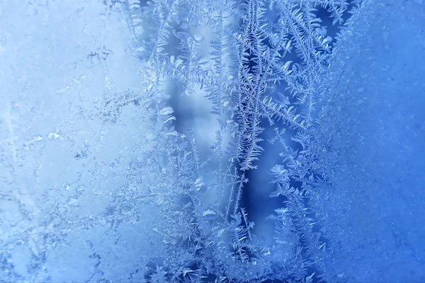 Modèle de glace naturelle sur verre d'hiver — Photo