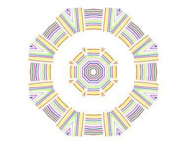 Konsantrik şekilden soyut renkli çizgiler