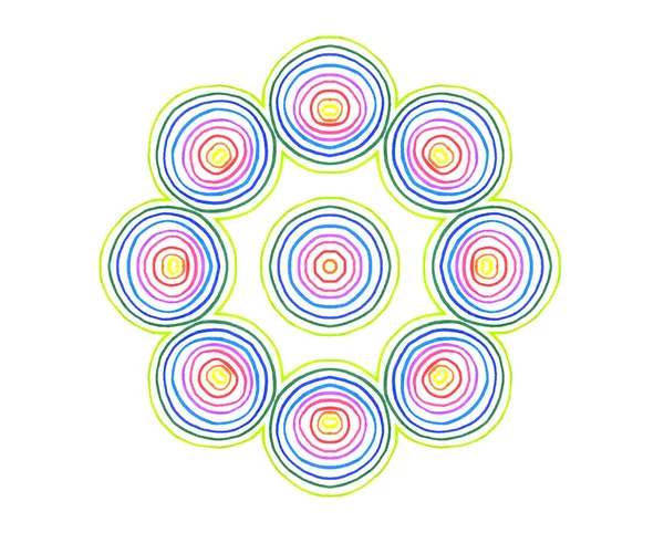 Abstract round concentric pattern from color lines — Stock Photo, Image