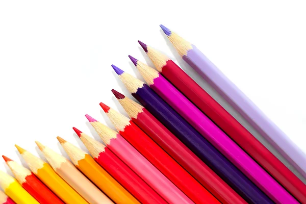 Color pencils on white background — Stock Photo, Image