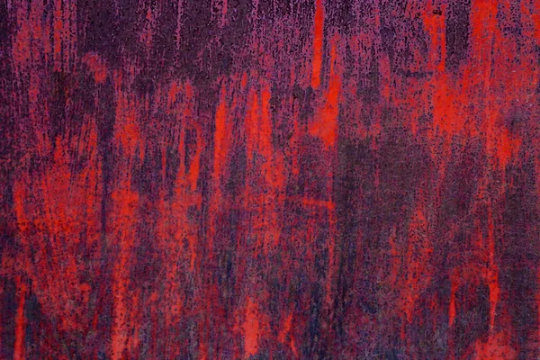Старая Металлическая Поверхность Окрашена Красной Краской Ржавой Потрепанной Текстурой — стоковое фото