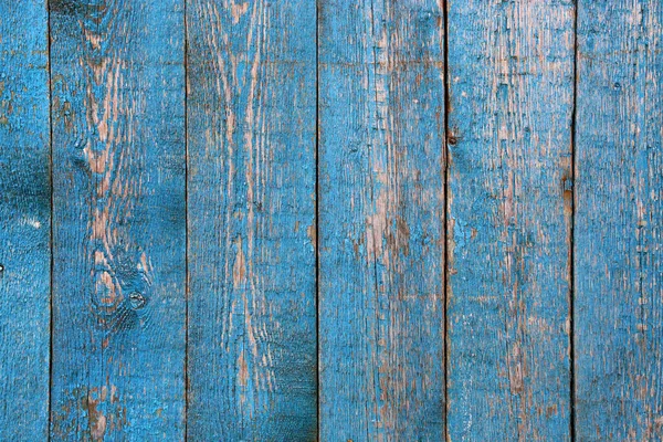 Σάπιος Ξεπερασμένος Ξύλινος Τοίχος Βαμμένος Από Φωτεινό Μπλε Χρώμα Αρχιτεκτονικό — Φωτογραφία Αρχείου