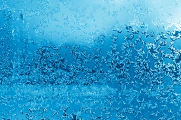 Krásné Led Vzory Zimním Okně Přírodní Close Pozadí Nebo Textury — Stock fotografie