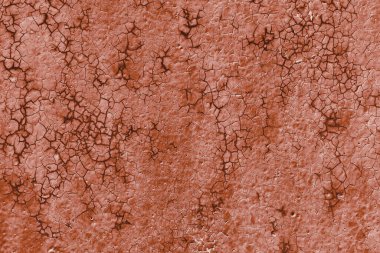 Kaba boyanmış terracotta duvarının dokusu zamanla çatlamış, eski model yıpranmış arka plan