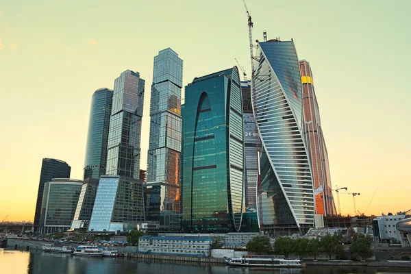 Moscow-city (Moscow International Business Center) at evening — Stock Photo, Image