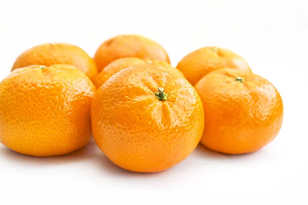 Ripe tangerines on white background — Stock Photo, Image