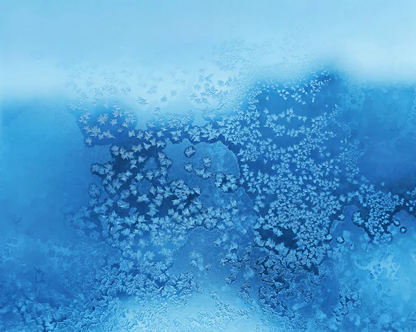Eismuster auf Winterglas — Stockfoto