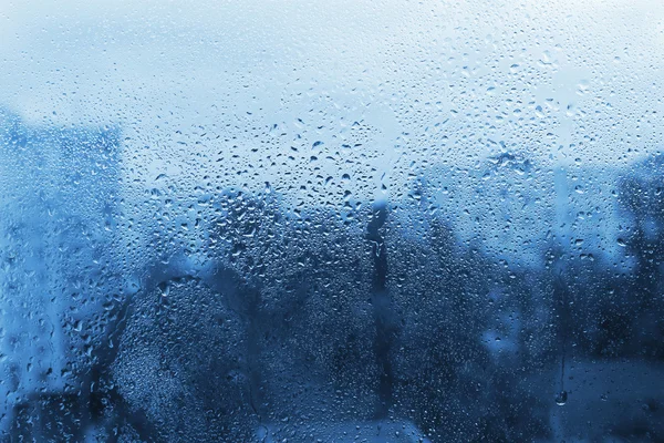 Water drops on window glass — Stock Photo, Image