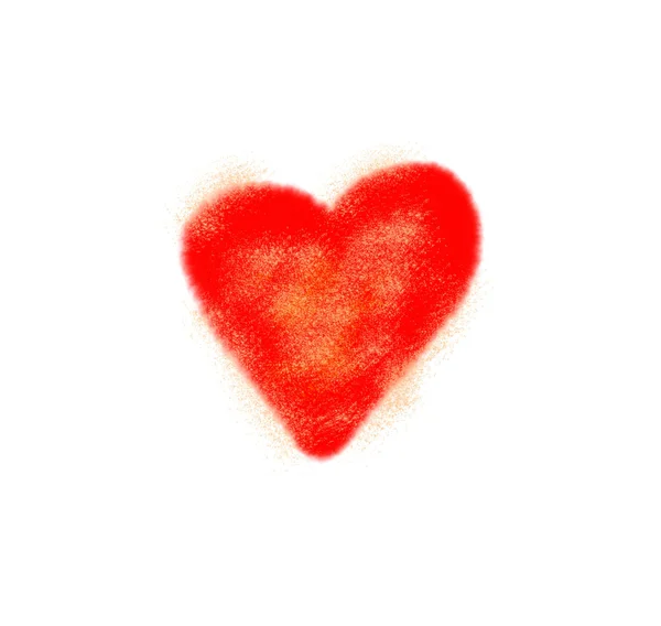 Красное сердце на белом фоне — стоковое фото