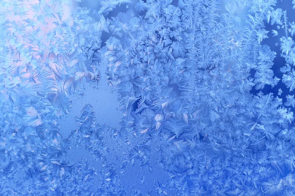 Patrón de hielo en vidrio de invierno — Foto de Stock