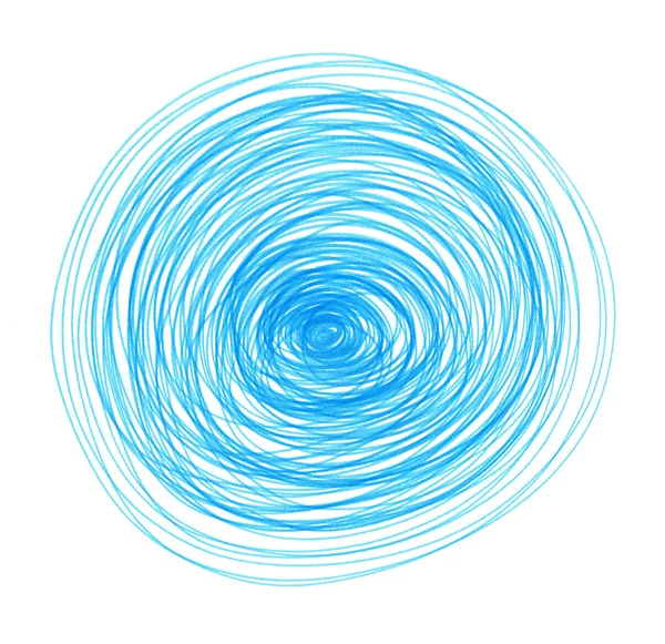 Éléments ronds dessinés en bleu abstrait pour le design — Photo