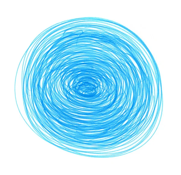 Éléments ronds dessinés en bleu abstrait pour le design — Photo