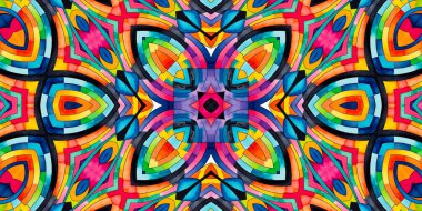 Tasarım için renkli soyut kaleydoskopik desenli parlak çokrenkli arkaplan