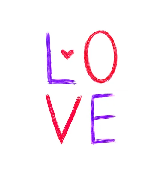 Parola "amore" con cuore astratto — Foto Stock