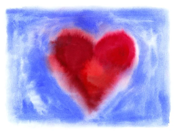 Bright abstract heart on blue background — Stock Photo, Image