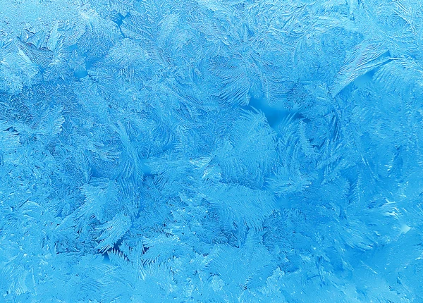 Ice pattern on winter glass — Stock Photo, Image