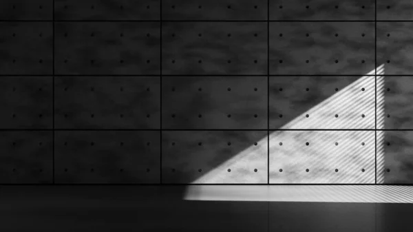 Concrete wall in empty loft with sunlight goes through window blind Stock Picture