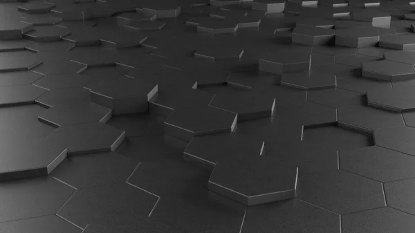 Dark grey hexagon background Stock Image