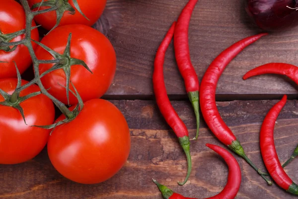 Tomatoes and pepper — Stock Photo, Image