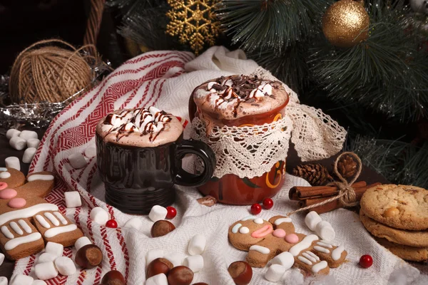 Two cups of cocoa — Stock Photo, Image