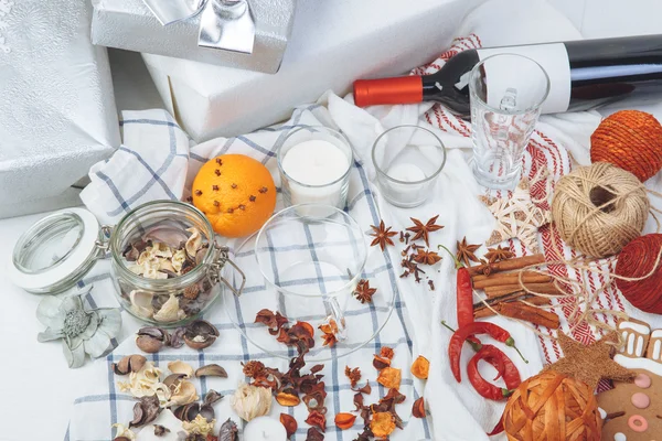 Empty cup among delicious detail — Stock Photo, Image