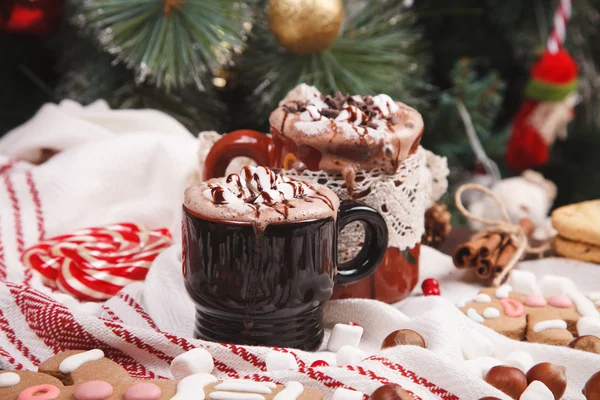 Two cups of cocoa — Stock Photo, Image