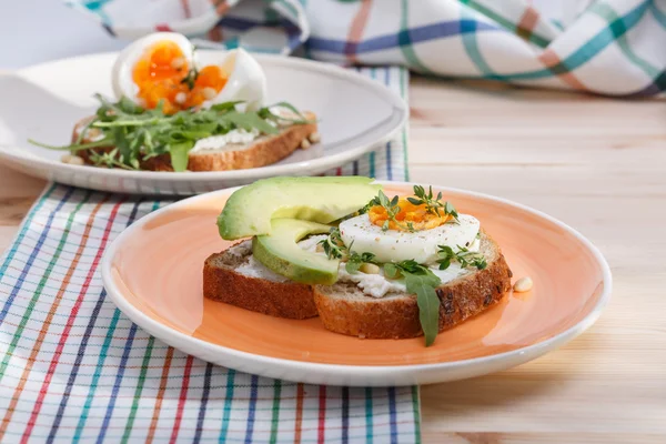 Sandwiches with eggs — Stock Photo, Image