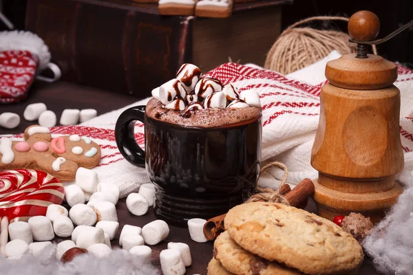 Two cups of cocoa — Stock Photo, Image