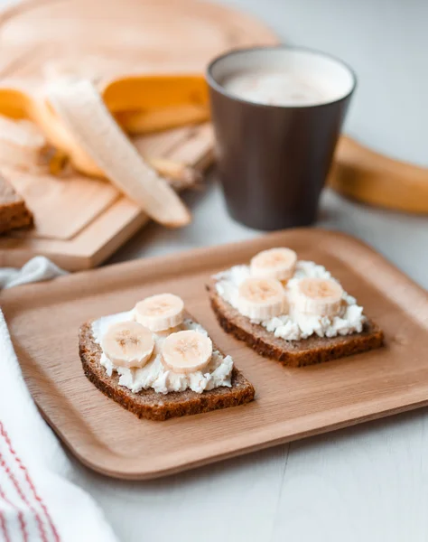 Sandwich with banana — Stock Photo, Image