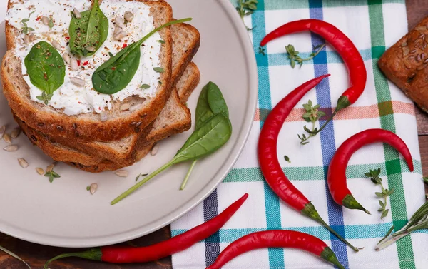 Sandwich con queso blando — Foto de Stock