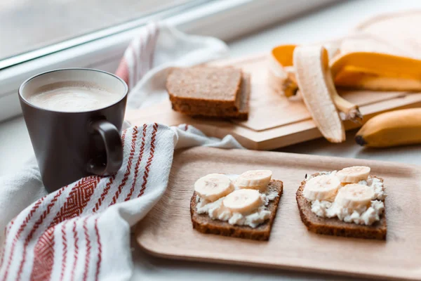 Sandwich with banana — Stock Photo, Image