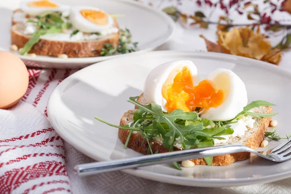 Broodjes met eieren — Stockfoto