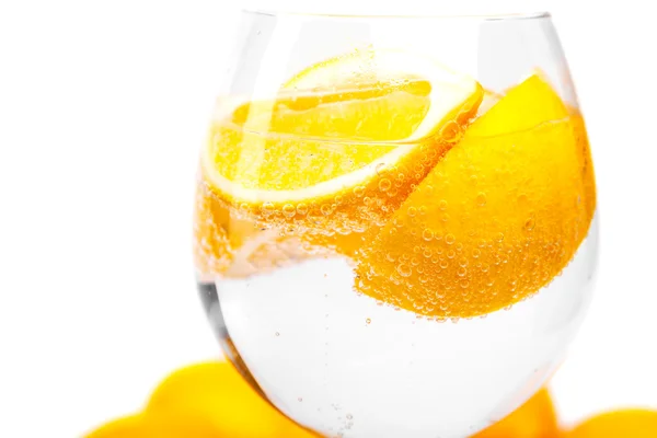 Lemon in glass — Stock Photo, Image