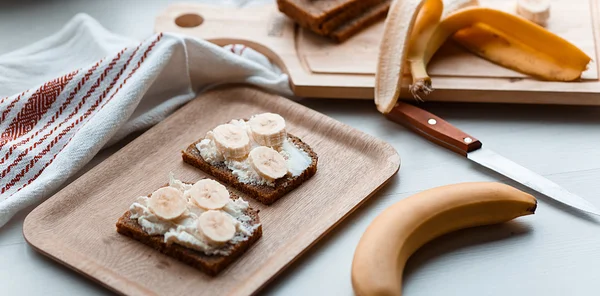Sandwich met banaan — Stockfoto