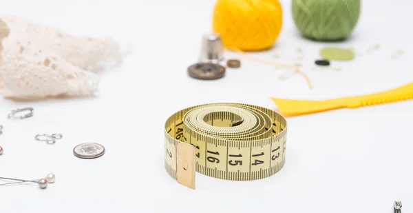 Seamstress Tape, Thimble for Sewing Stock Photo - Image of cotton, sewing:  194812460