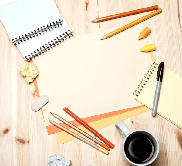 Office equipment with coffee — Stock Photo, Image