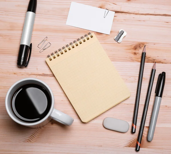 Office equipment with coffee — Stock Photo, Image