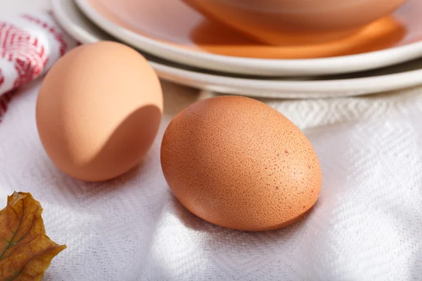 Platen met eieren — Stockfoto