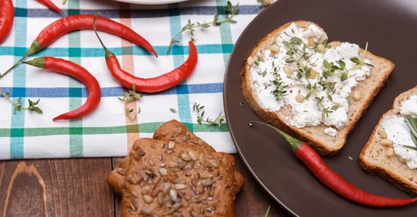 Sandwich con queso blando — Foto de Stock