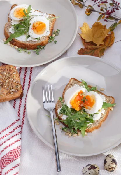 Сендвичі з яйця — стокове фото