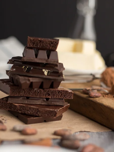 Ингредиенты для торта из какао — стоковое фото