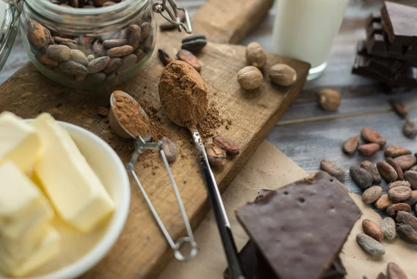 Ingredienser för chokladkakan — Stockfoto